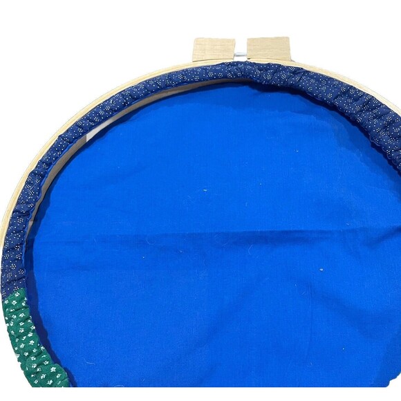 Christmas Nativity Quilt Block VTG Wall Hanging 12" Embroidery Hoop Handmade - Picture 5 of 6